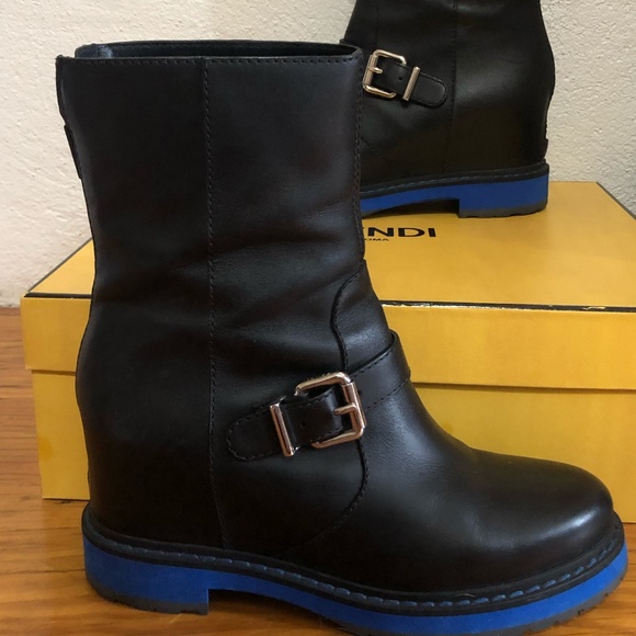 Fendi Hidden Wedge Moto Boot - Picture 2 of 4